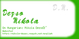 dezso mikola business card